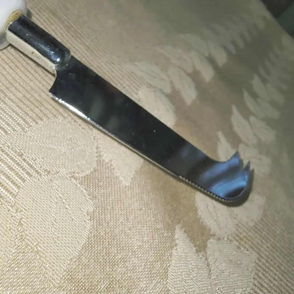 Cheese Knife solid Marble Handle Stainless Steel Curvy Blade 8